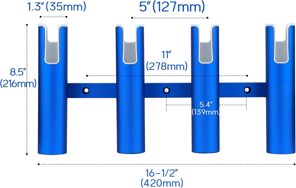 Aluminium Wall-Mounted Fishing Rod Holder for Boat, Garage & Marine - Holds Rods & Poles