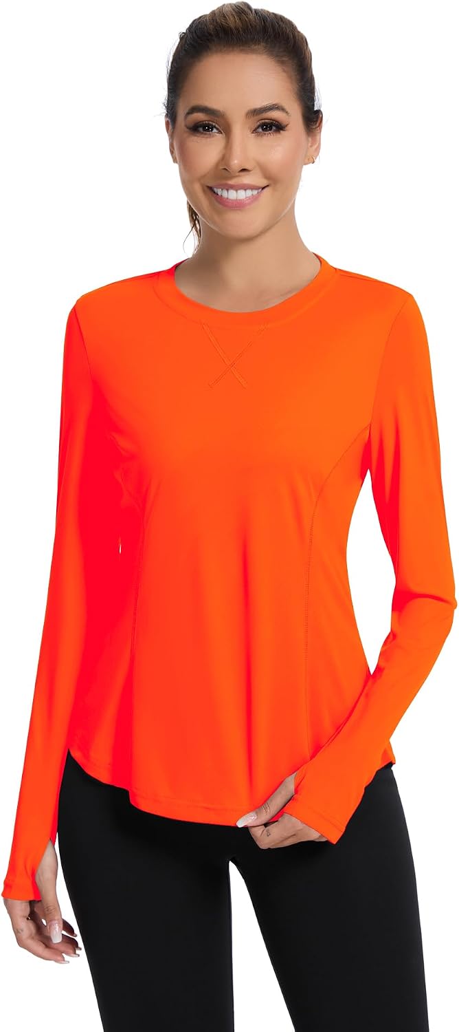 Avoogue Women UPF 80+ UV Shirts Long Sleeve with Thumb Holes Workout Tops