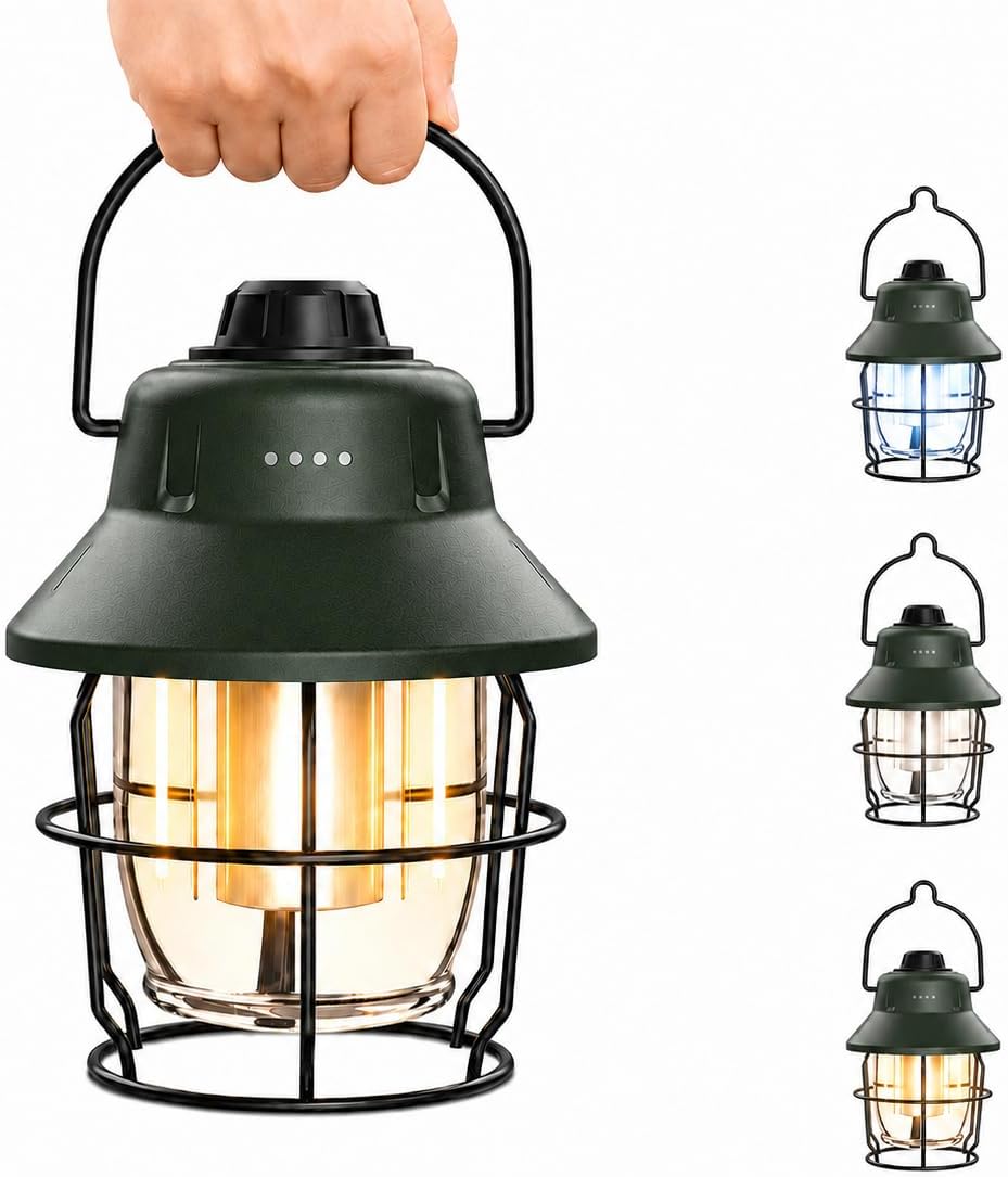 JINIU Rechargeable Outdoor Lantern Waterproof, Upgraded Hanging LED Light
