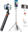EUCOS 62" Two Sets Phone Tripod, Selfie Stick Tripod with Remote & Lightweight Design, Compatible with Action Camera & Smartphones (2.2" to 3.6")