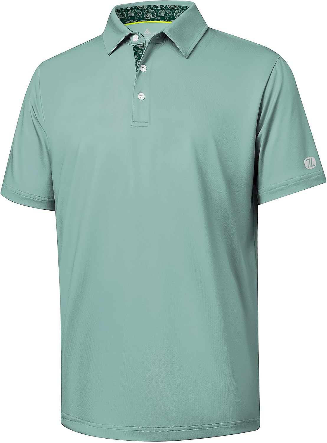 ZITY Golf Shirts for Men Short Sleeve Moisture Wicking Solid Performance Designed Print Collared Casual Polo Shirt