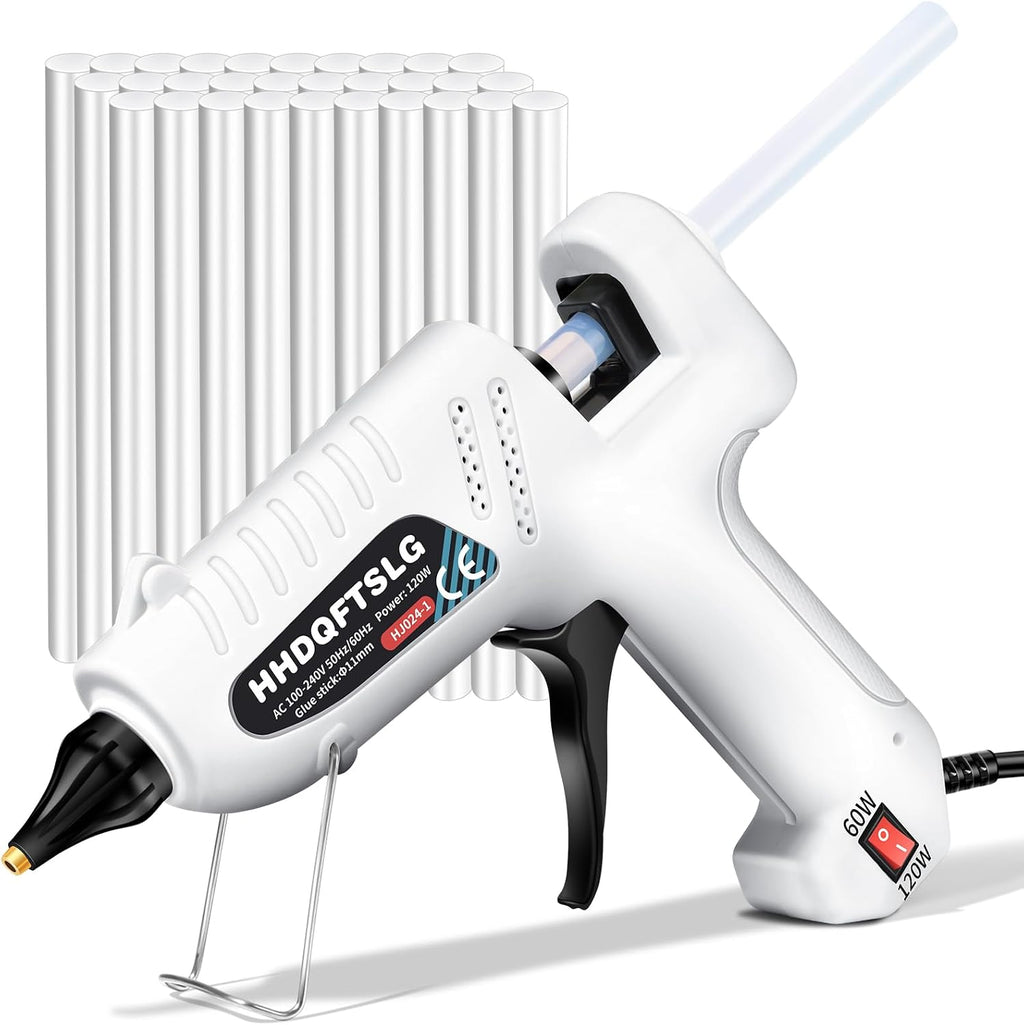 Hot Glue Gun Kit with 30 Sticks, 60/120W Full Size Dual Power Glue Gun
