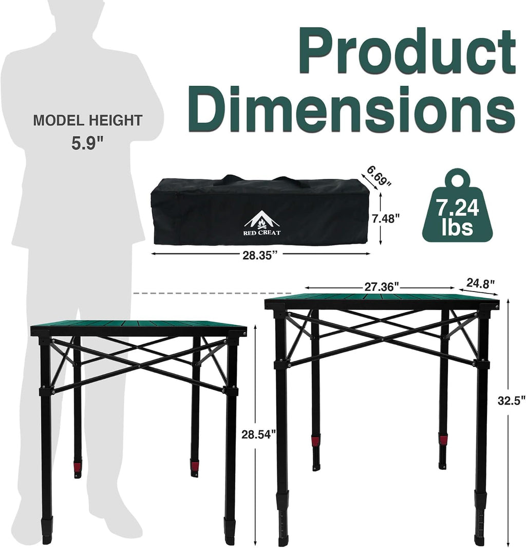 Portable Folding Camping Table Lightweight with Adjustable Height