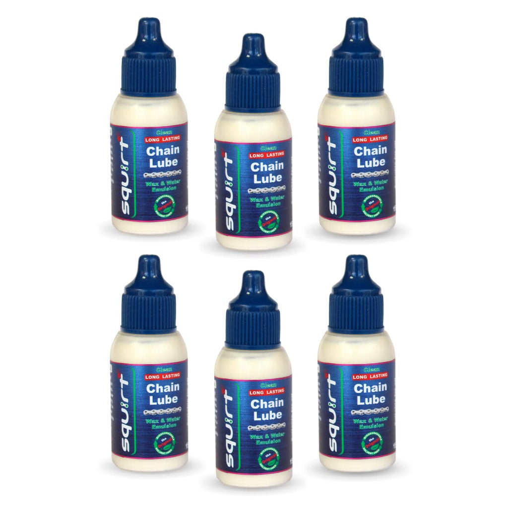 Squirt Chain Lube for Bikes (0.5 Oz, 6 Pack) – Long-Lasting Lubricant for All Bike Chains – All-Weather Dry Bike Chain Lube to Reduce Noise & Chainsuck – Bicycle Tools & Maintenance Aid