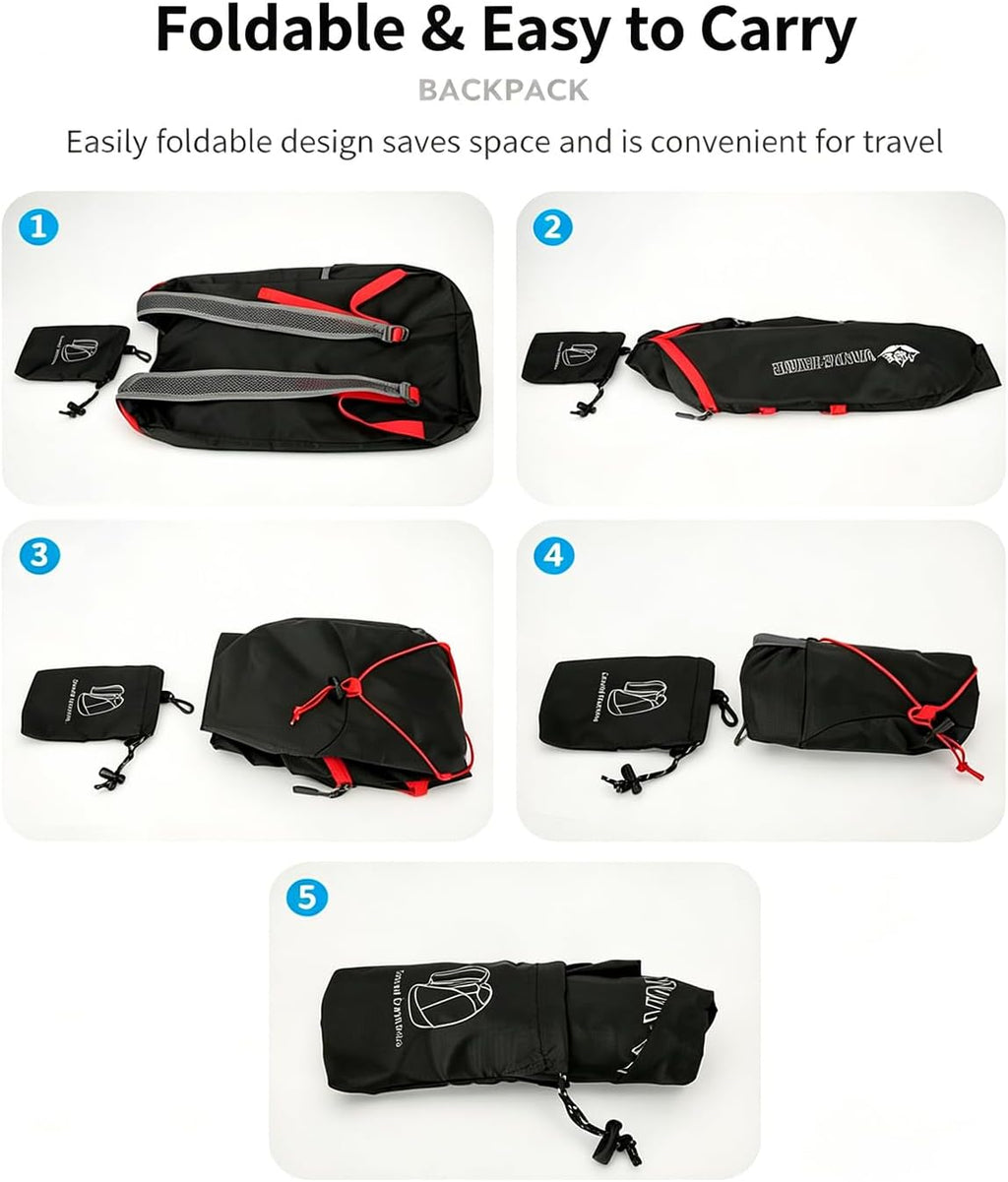 Large Capacity Foldable Outdoor Backpack Hiking Sports Daypack for Men Women Camping Travel Lightweight Packable Bag