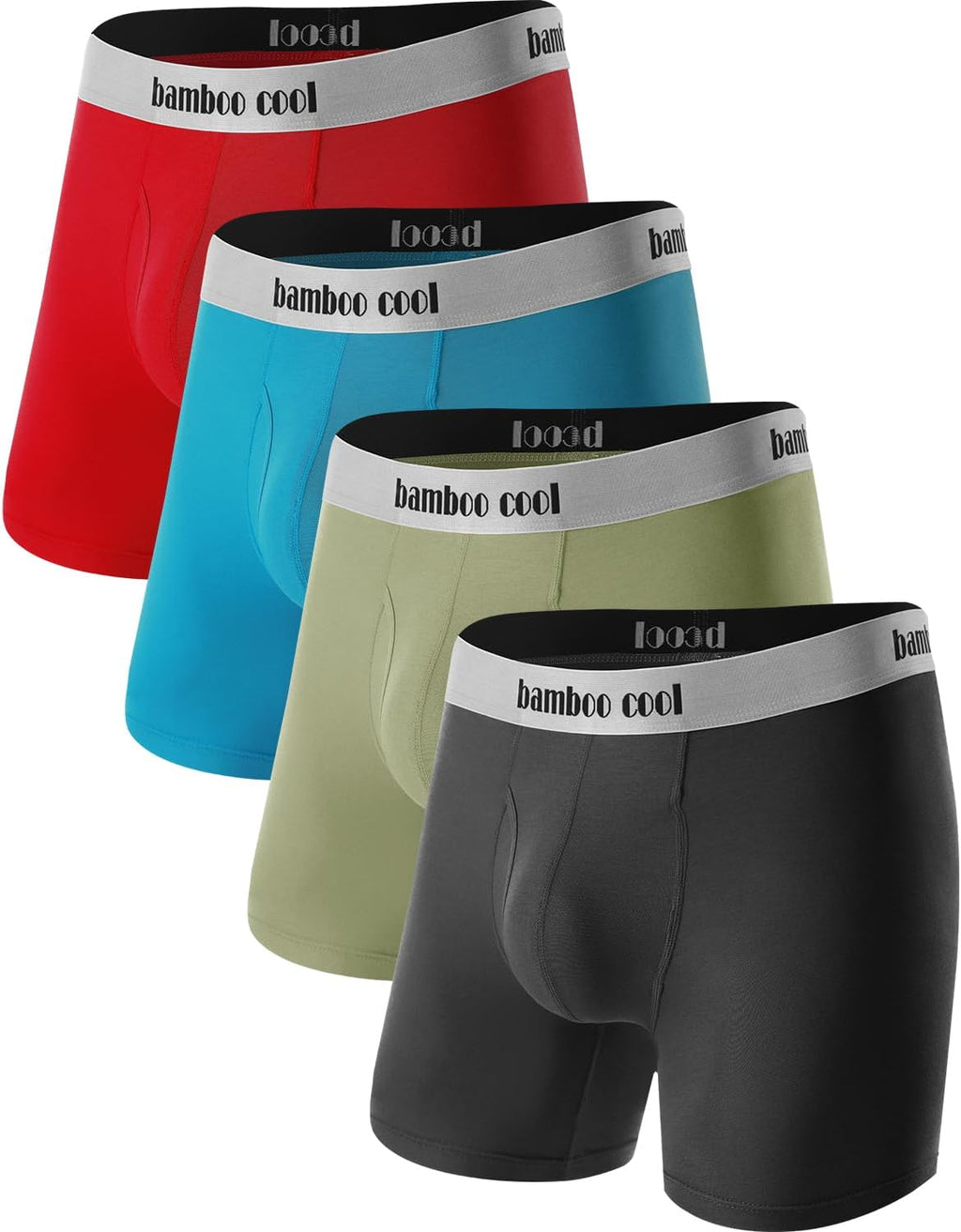 BAMBOO COOL Men's Boxer Briefs Ultra Breathable Underwear Multipack