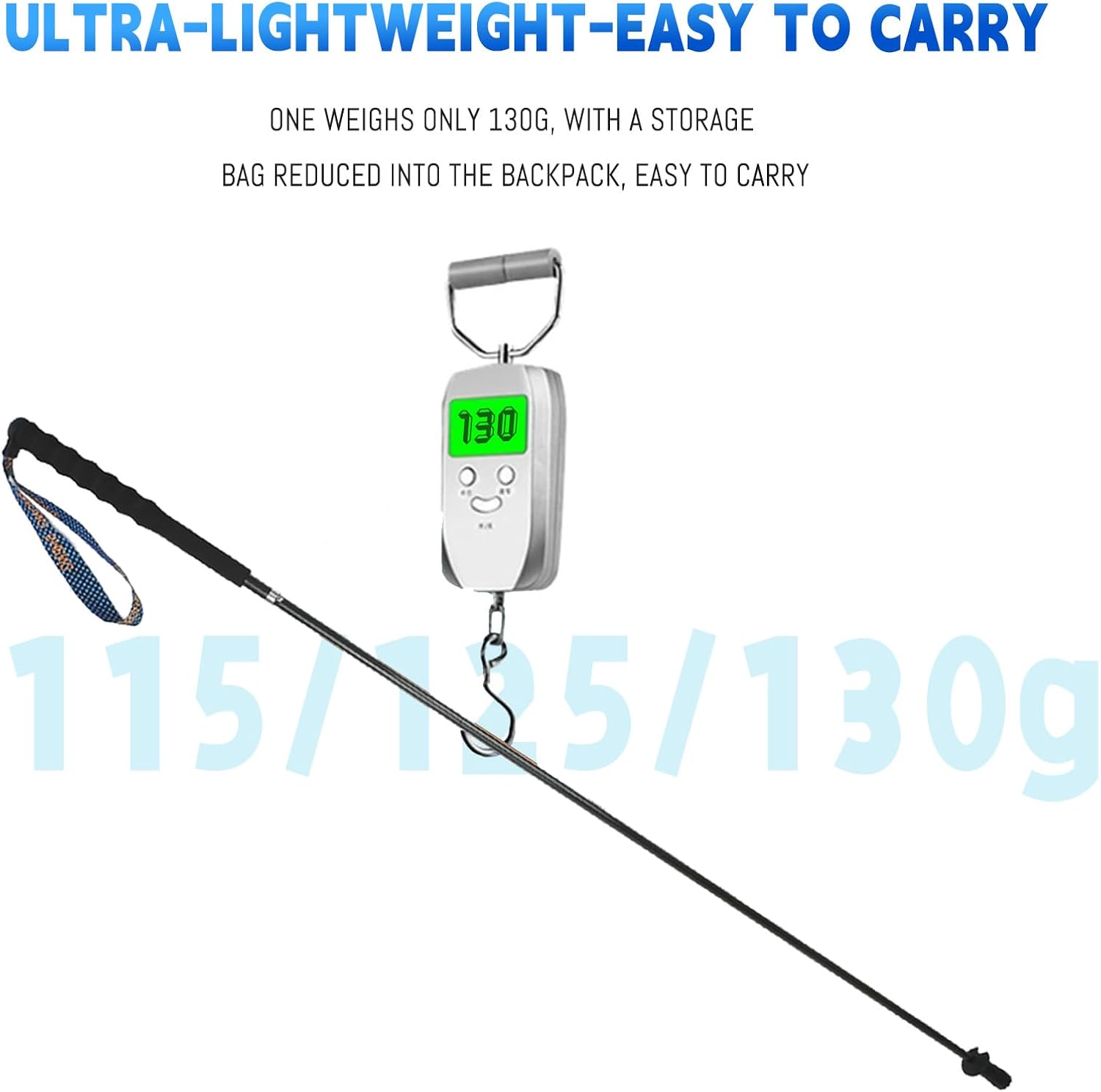 OKHEALING Ultralight Trekking Poles, Foldable, Set of 2, Ultralight Carbon Fiber, Trail Poles with Moisture Wicking Handle, with Storage Bag