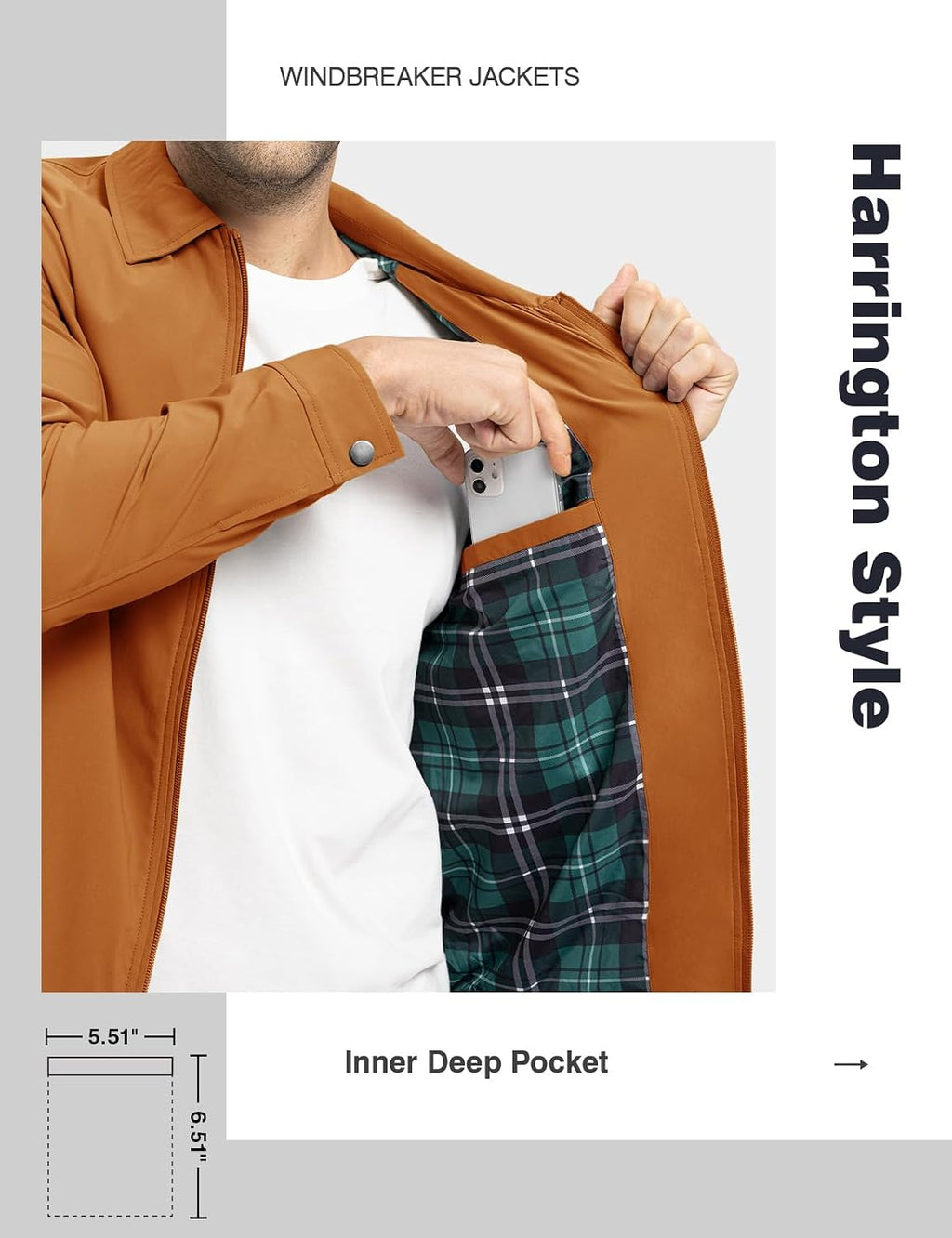 TBMPOY Mens Lightweight Jackets Light Windbreaker Full Zip Casual Work Jacket Golf Business Fall Track Coat with Pockets