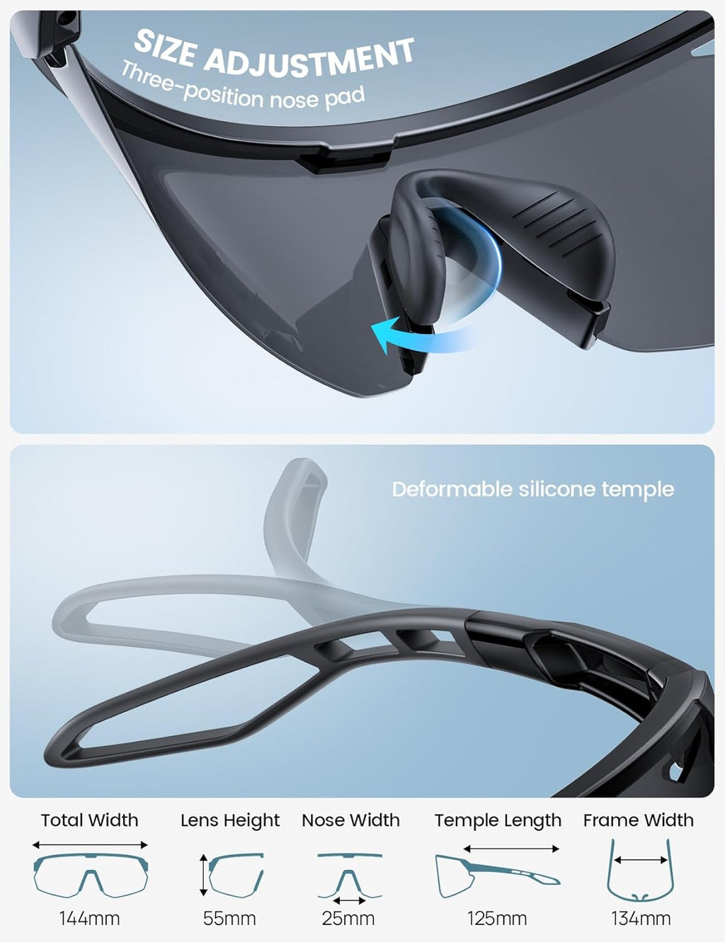 Lamicall 24g Polarized Sports Sunglasses for Men Women - UV400 Protection Sun Glasses for Baseball Running Cycling Fishing