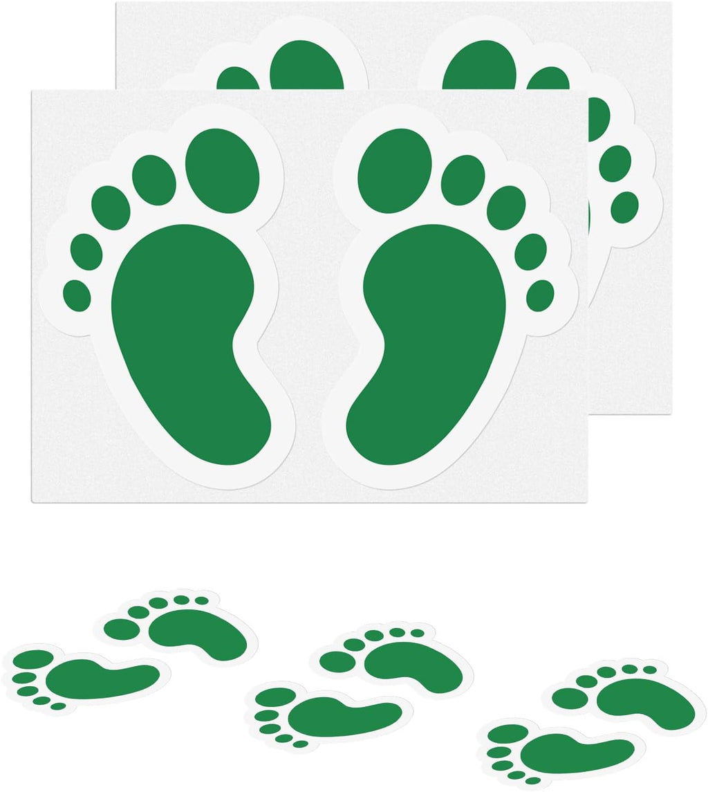20 Pairs Green Footprint Stickers 4×6 in Classroom Floor Line Up