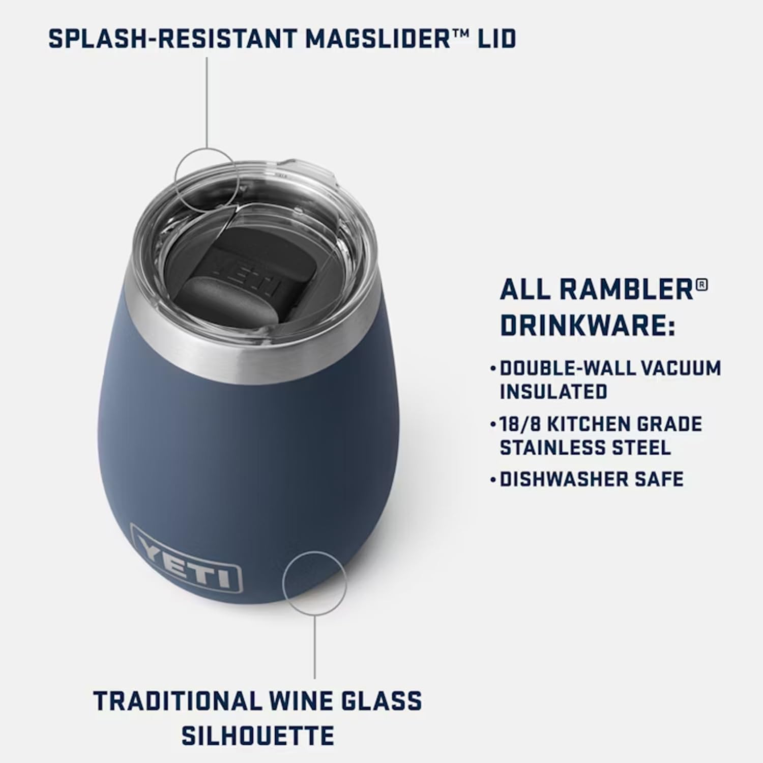YETI Rambler 10 oz Wine Tumbler, Vacuum Insulated, Stainless Steel with MagSlider Lid, Lowcountry Peach