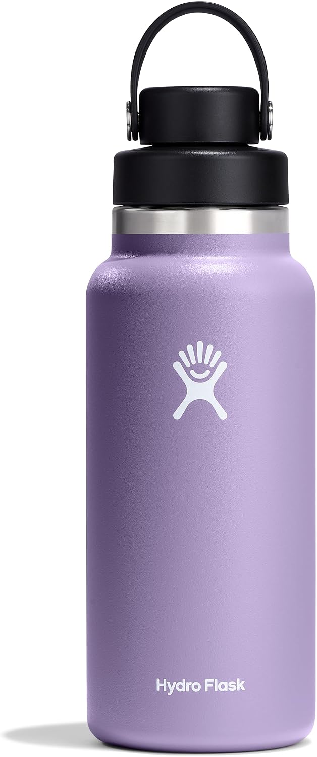 Hydro Flask Water Bottle - Insulated Stainless Steel - Wide Mouth Chug Lid, Non Spill, Leakproof in 32 Oz Aloe Green