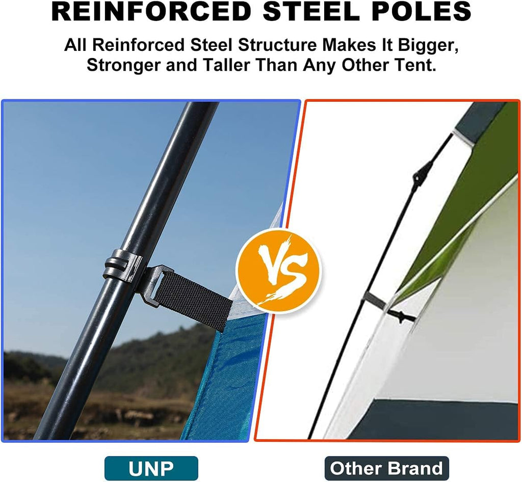 UNP 6 Person Tents for Camping Waterproof Family Cabin Tent with Rainfly