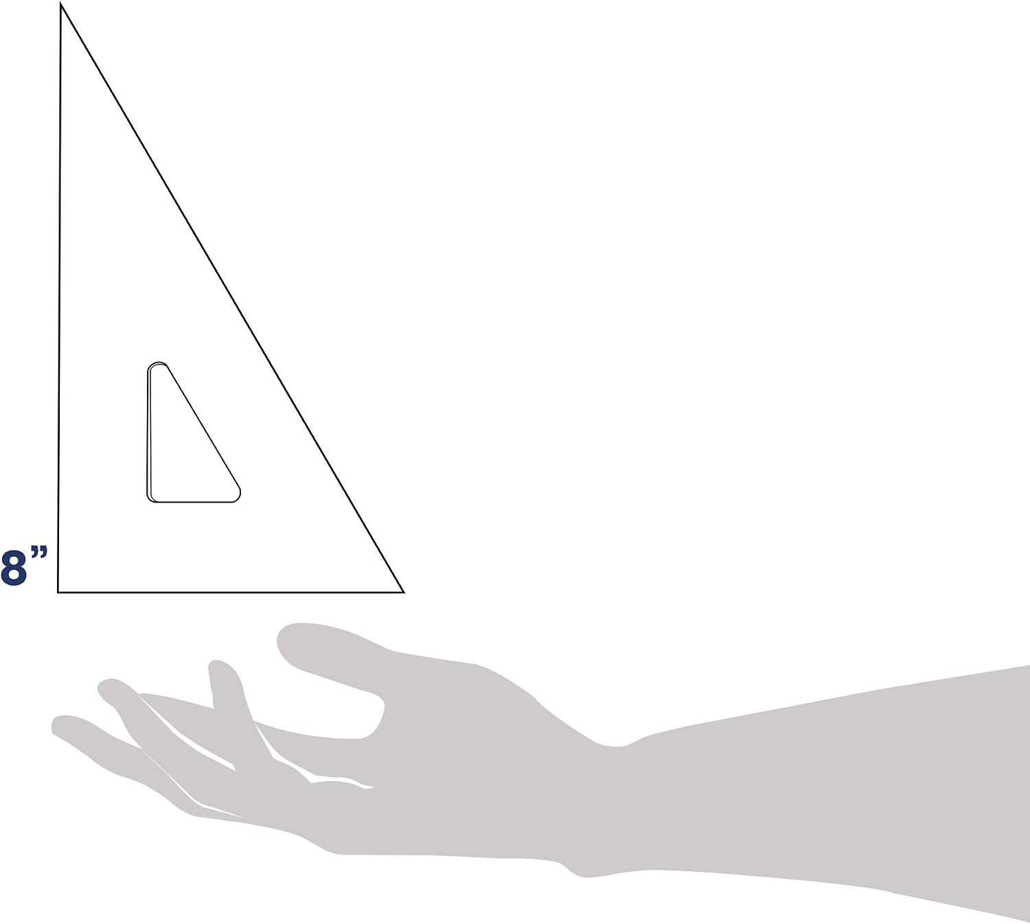 Pacific Arc Drafting Triangle, 8-inch, 30/60/90 Degrees, Fluorescent Orange