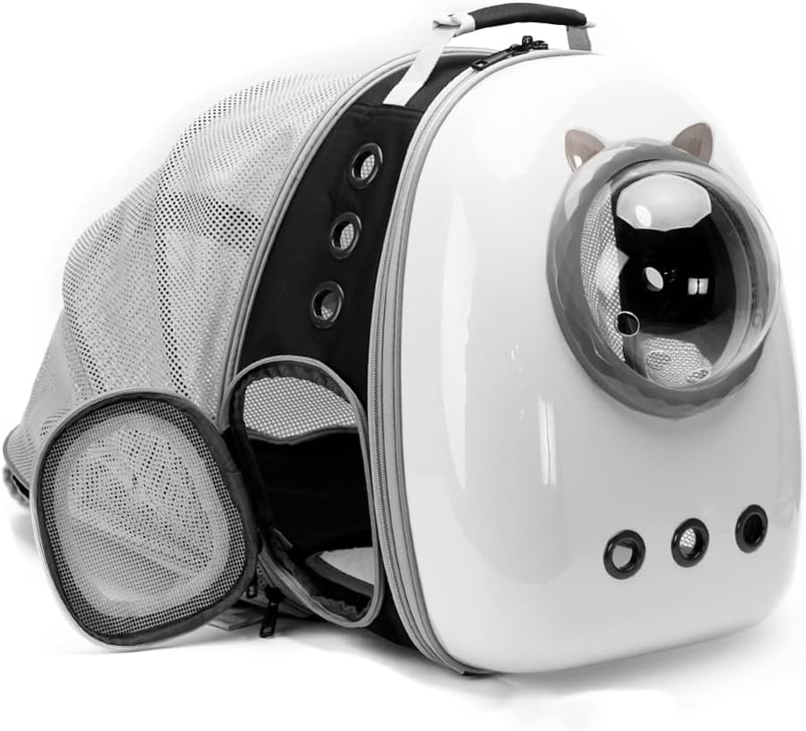 Dual Expandable Cat Backpack Front & Back Extension Pet Backpack Carrier, Fit up to 20 lbs, Bubble Capsule Dog Backpack Travel, Hiking & Outdoor