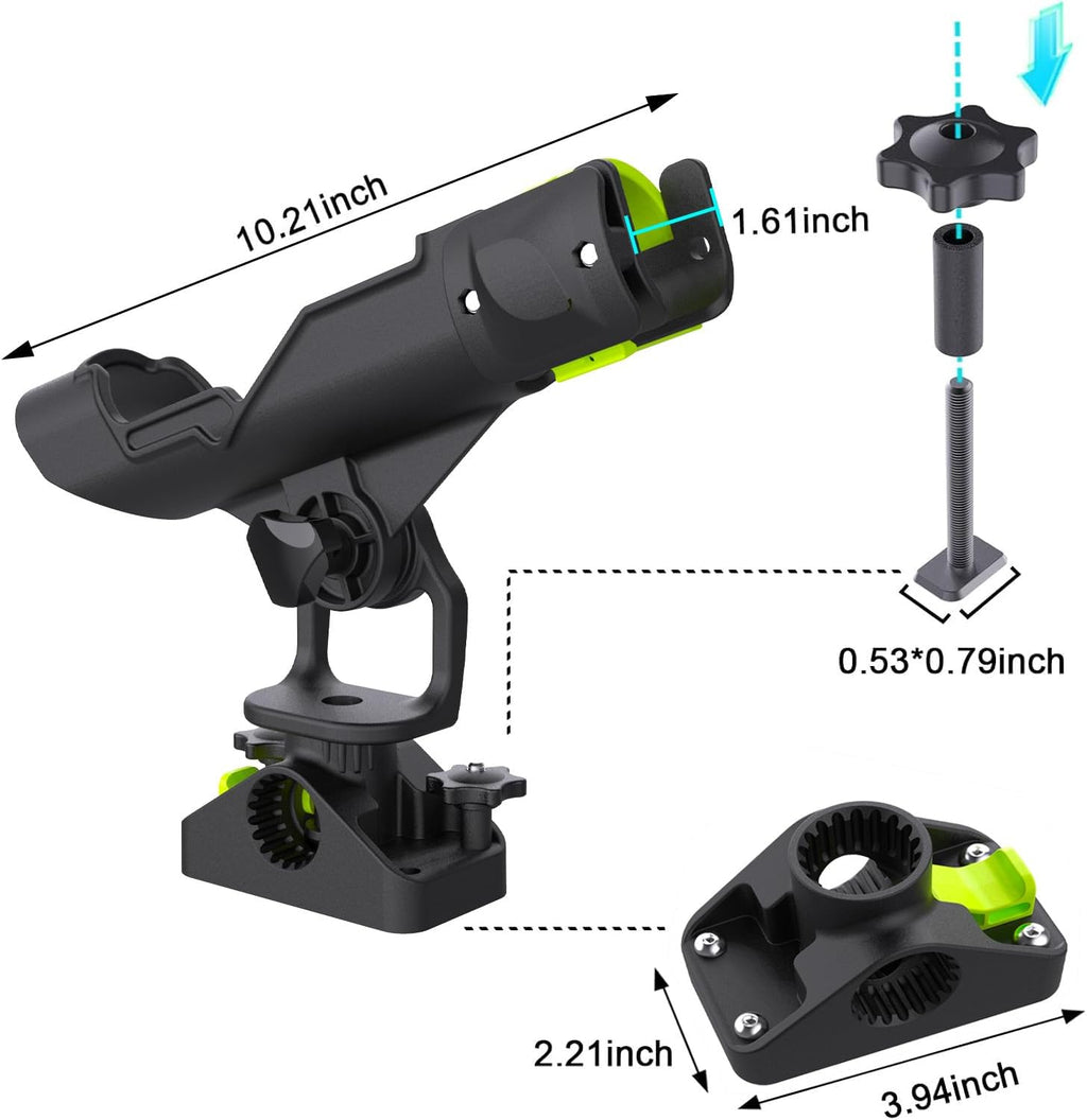 Combo Mount Fishing Rod Holders - 360 Degree Adjustable Boat Rod Rack