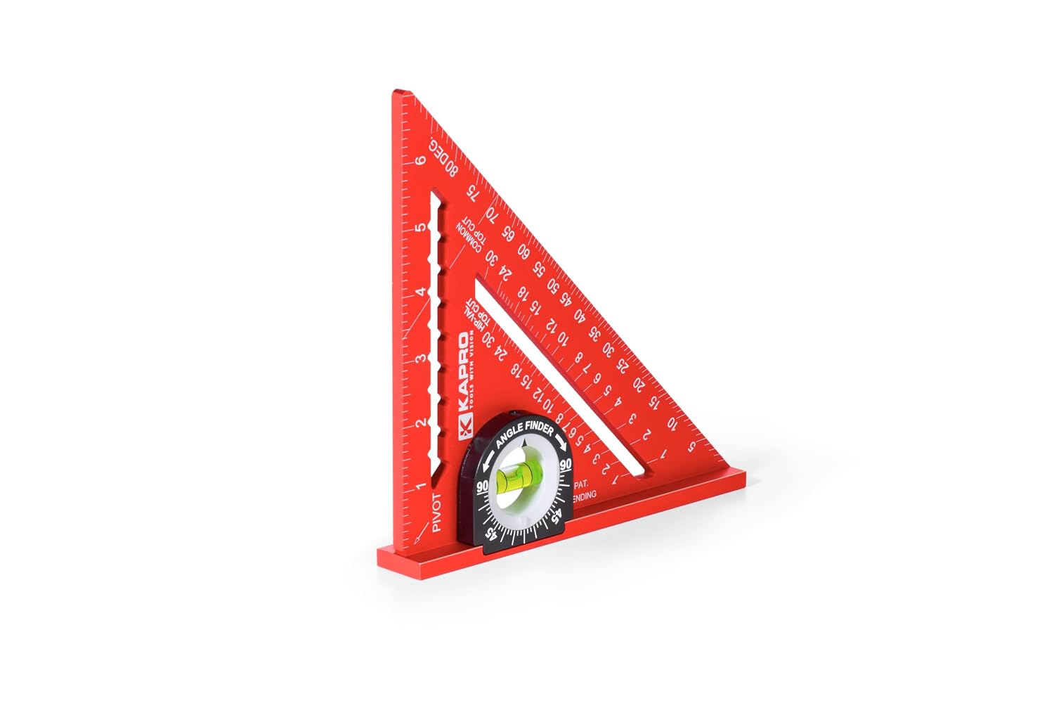 Kapro - 448 High Definition Anodized 4" Rafter Square - Resists Wear and Corrosion - Features Conversion Table and Protractor - Lightweight & Compact Profile - 4 Inch