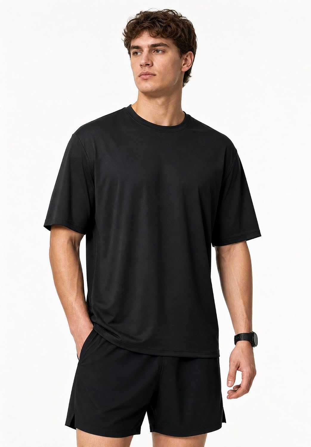 Kinglaman 1/4/5/6 Pack Men's Workout Gym Dry Fit Short Sleeve T Shirts