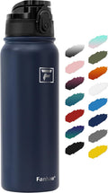 Fanhaw 20oz Insulated Water Bottle with Anti-dust Chug Lid, Navy Blue