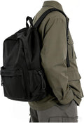 Black School Backpack for Women Men, Middle High School Bag for Girls Boys