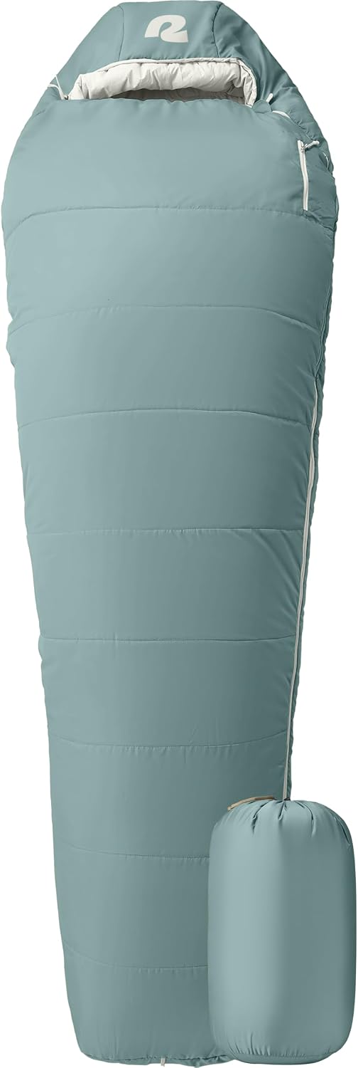 Retrospec Dream Mummy Sleeping Bag - 5, 15, & 30°F Cold Weather Camping & Travel Essential Gear with Water - Resistant Shell & Synthetic Fill - Zippered Pocket & Stuff Sack