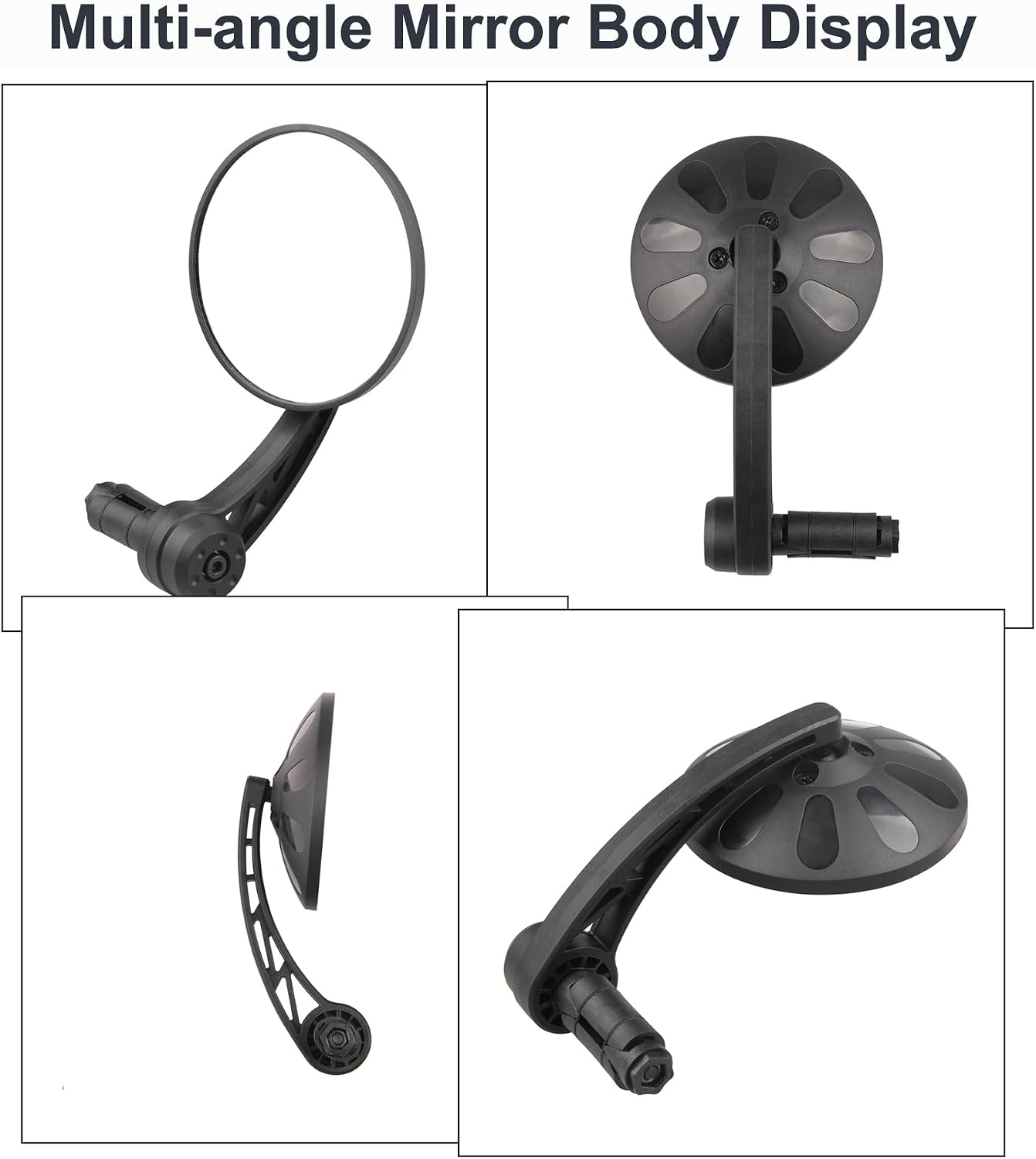 Bike Mirrors Handlebar End Mount, Rotatable And Adjustable Shockproof ebike mirror Wide Angle Bicycle Handlebars End Safe Clear E-Bike Glass Rear View Mirrors
