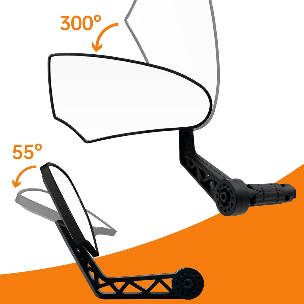 Bike Mirror HD Glass Adjustable Bar End Bike Rear View Mirror Left