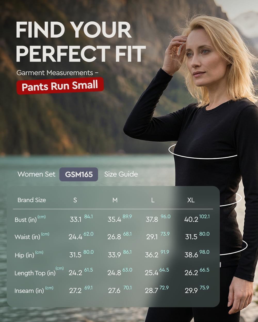 100% Merino Wool Base Layer Set Women - Thermal Underwear Long Johns PJs