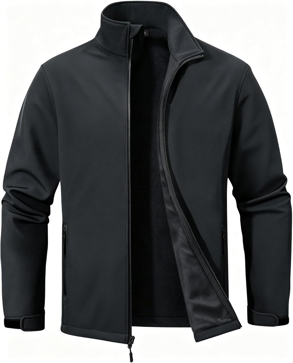 ZITY Men's Softshell Jacket Fleece Lined Lightweight Waterproof Rain Jacket Zip Up Soft Shell Windproof Windbreaker