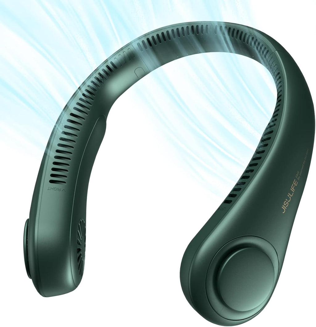 JISULIFE Portable Neck Fan, Hands Free Bladeless Fan, 5 Speeds, 4000 mAh