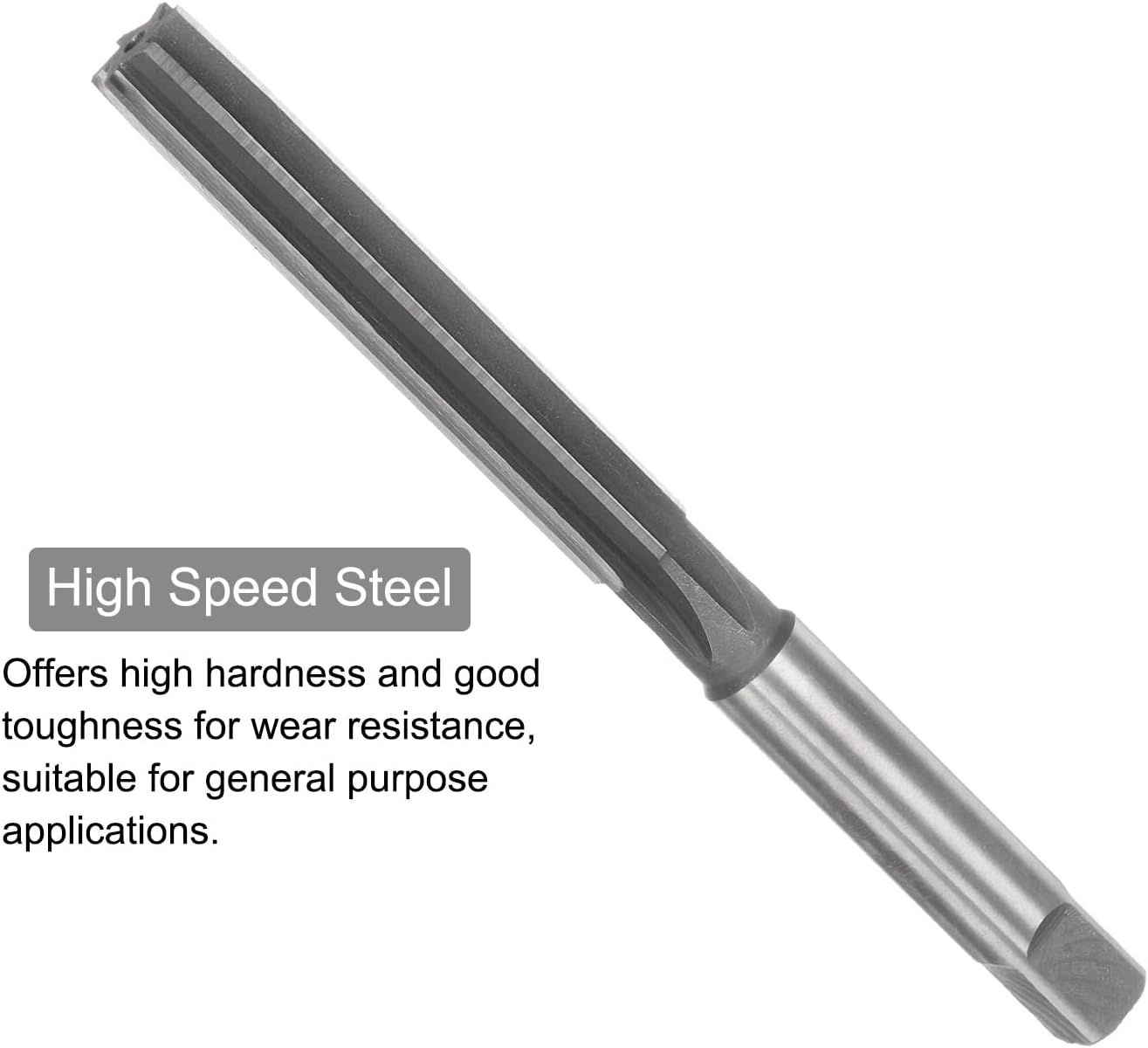 uxcell Hand Reamers, 13mm H8 Metric Reamer Drill Bit for Metal Wood Hole Reaming, Straight Flute High Speed Steel (HSS) Tool