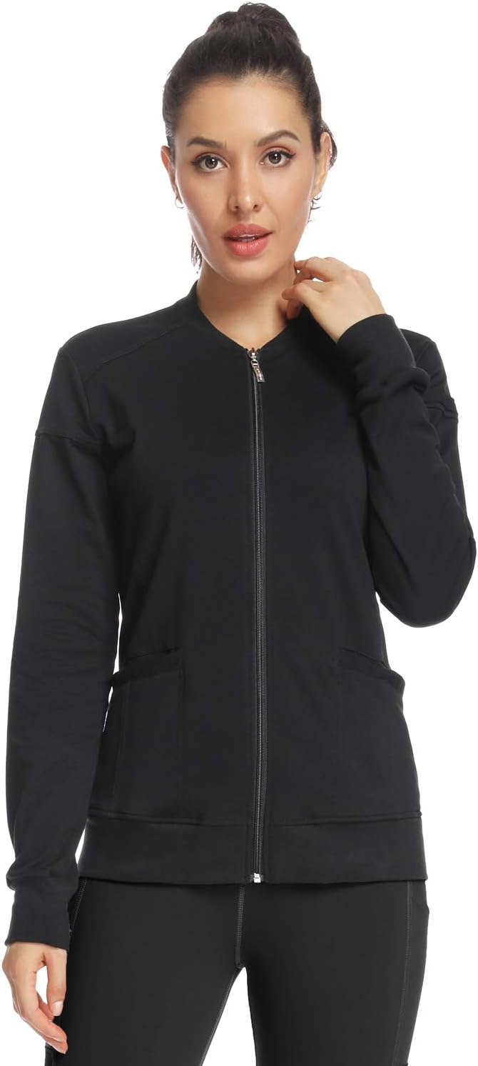 JEYONG Women's Zip Front Warm-Up Jacket