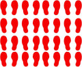 VWAQ Shoe Print Footprint Vinyl Decals - Peel and Stick Floor or Wall Stickers - 32 PCS (Red)