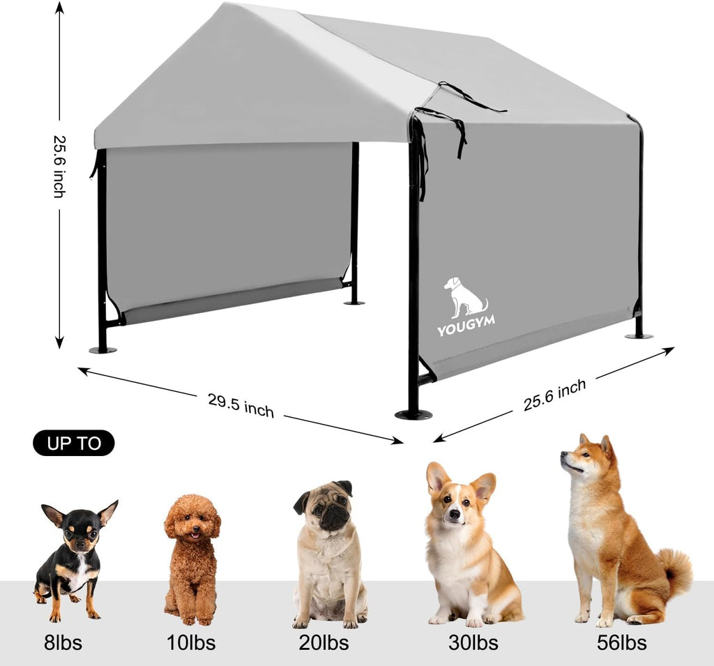 Outdoor Dog House for Small Dogs, Portable Pet Tent, Grey