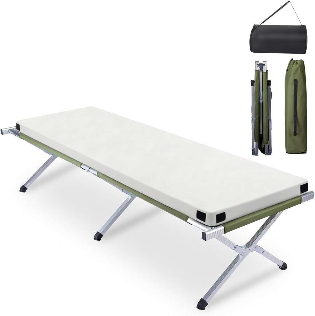 Outvita 25" Wide Folding Camping Cot with Carry Bag for Adults Outdoor