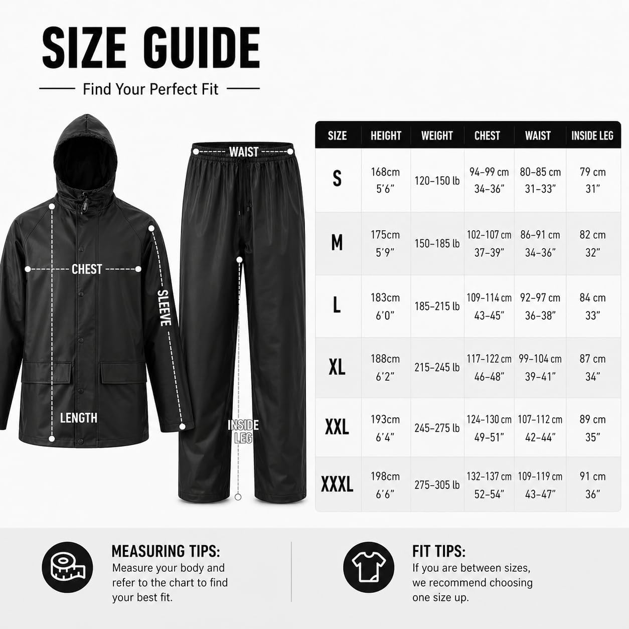 Rain Suit For Men & Women Waterproof Heavy Duty Rain Gear Reflective Jacket for Fishing Outdoor Work Raincoats