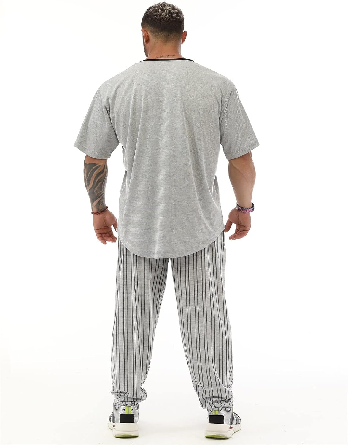 Men's Oversize Gym Fitness and Bodybuilding T-Shirt, Cotton O-Neck Lifestyle Top
