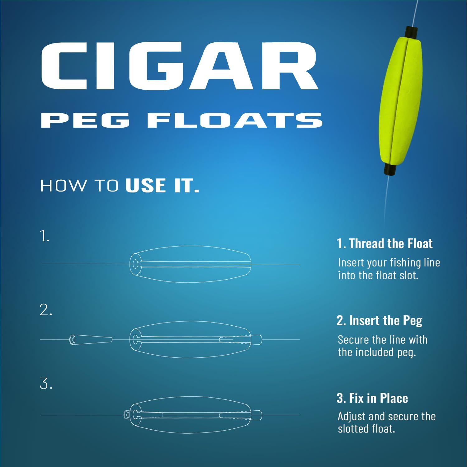 Narcissus Fishing Slotted Peg Float – Slip Bobbers for Fishing, Catfishing Tackle, Fishing Bobbers for Bass, Santee Rig, Easy Line Insertion, No Threading