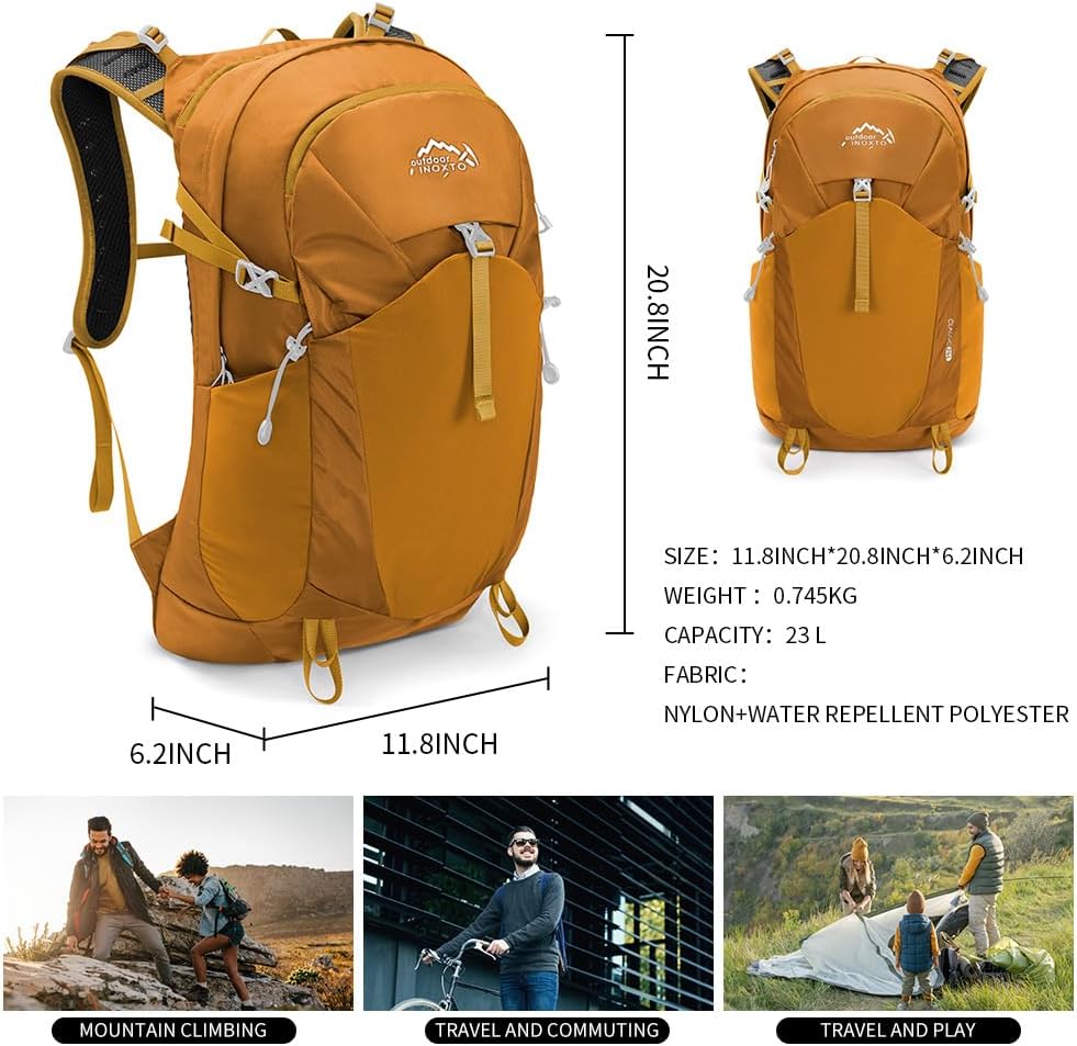 IX INOXTO Hiking Hydration Backpack with 2L/3L Water Bladder for Women and Men18L/25L Water Backpack for Hiking, Cycling, Climbing, Camping