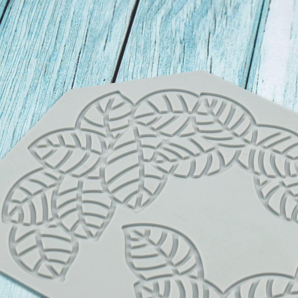 Hollow Leaf Silicone Molds Lover Heart Chocolate Molds Geometry 3D Silicone Mould Chocolate Candy Leaf Mold Sugar Craft Cake Decoration Cupcake Top (H_Leaf_8.12 * 5.68 * 0.12inch)