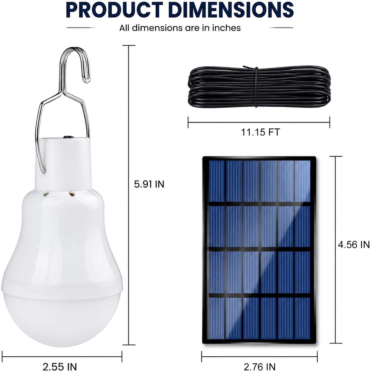 Solar Light Bulbs, Rechargeable Lights for Indoor & Outdoor Use, 2-Pack