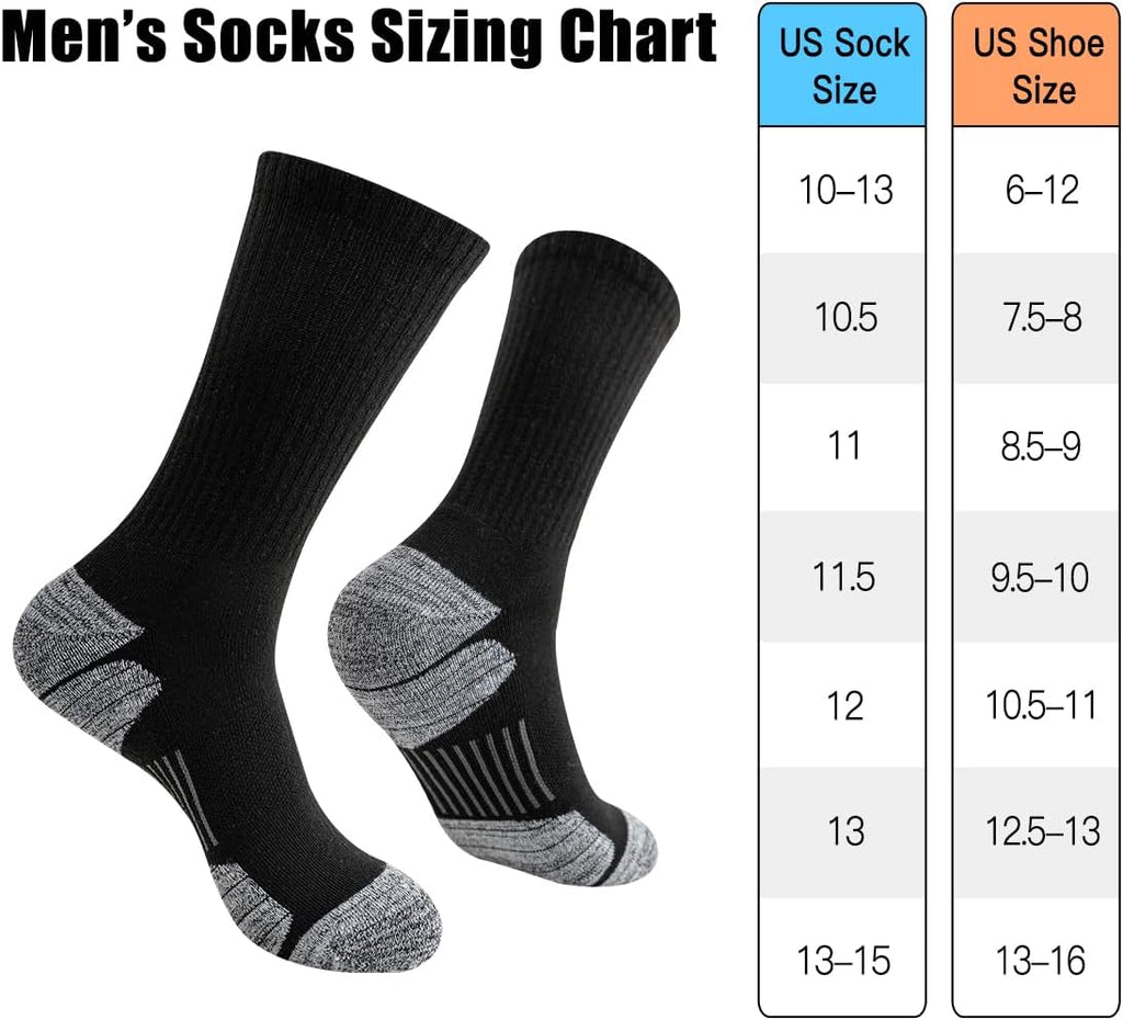 JOYNÉE 8 Pairs Mens Athletic Crew Socks Cushion Running Work Breathable Outdoor Socks for Men