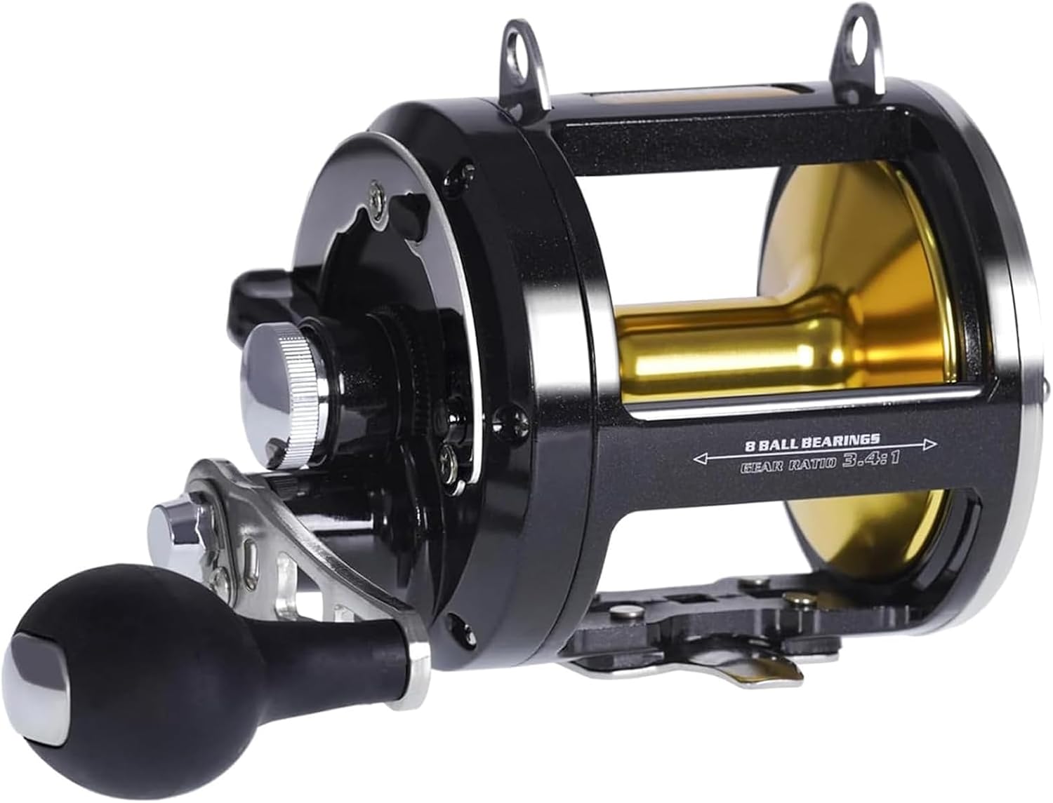 Sea Fishing Reel 44-66 LB Max Drag Saltwater Round Conventional Trolling Reel Aluminum CNC 2.8:1/4.4:1 Gear Ratio 5+1/7+1 Bearings for Tuna Salmon Marlin