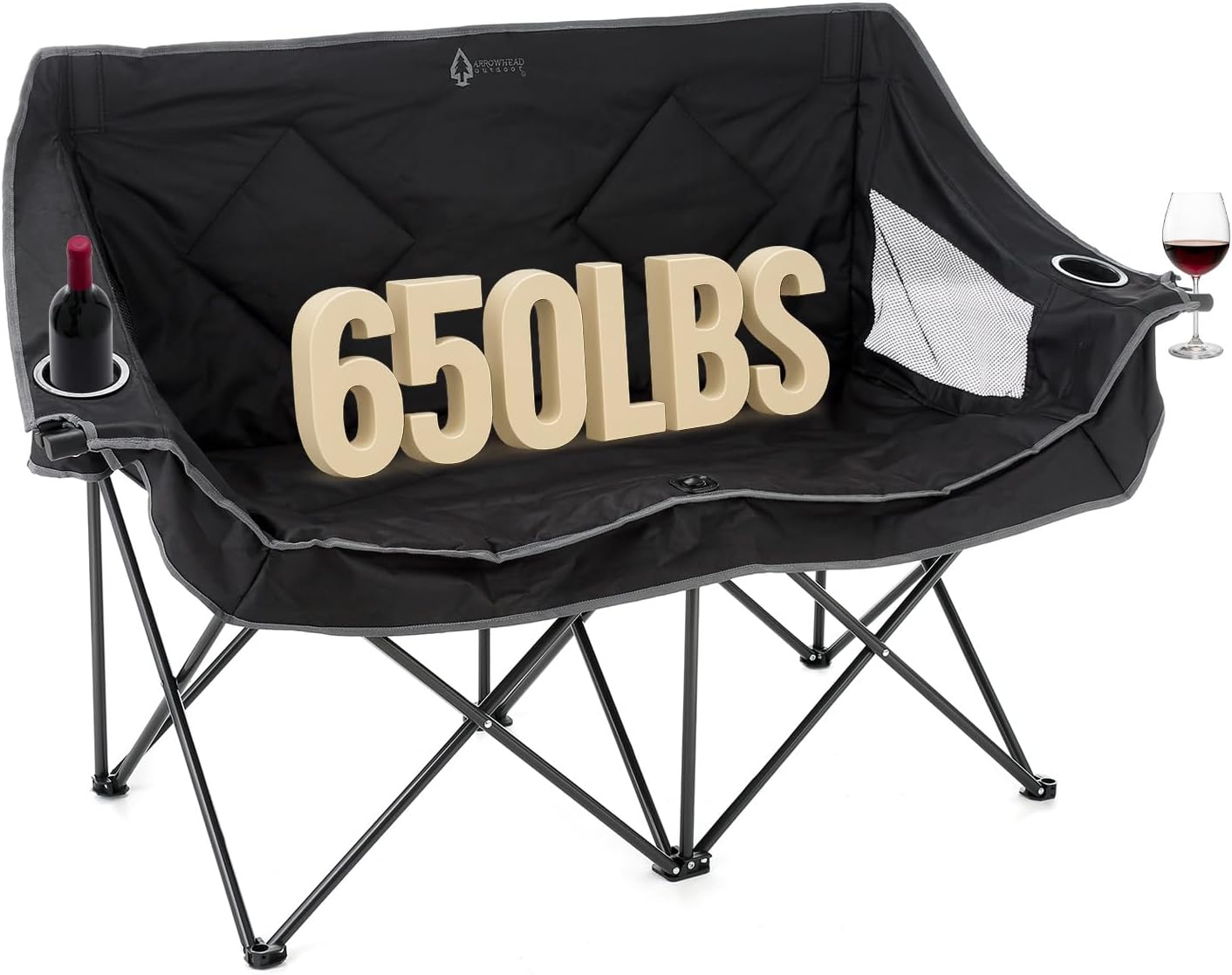 ARROWHEAD OUTDOOR Portable Folding Double Duo Camping Chair Loveseat