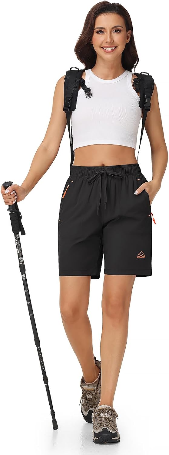 Rdruko Women's Hiking Shorts 8" Quick Dry Shorts with Pockets
