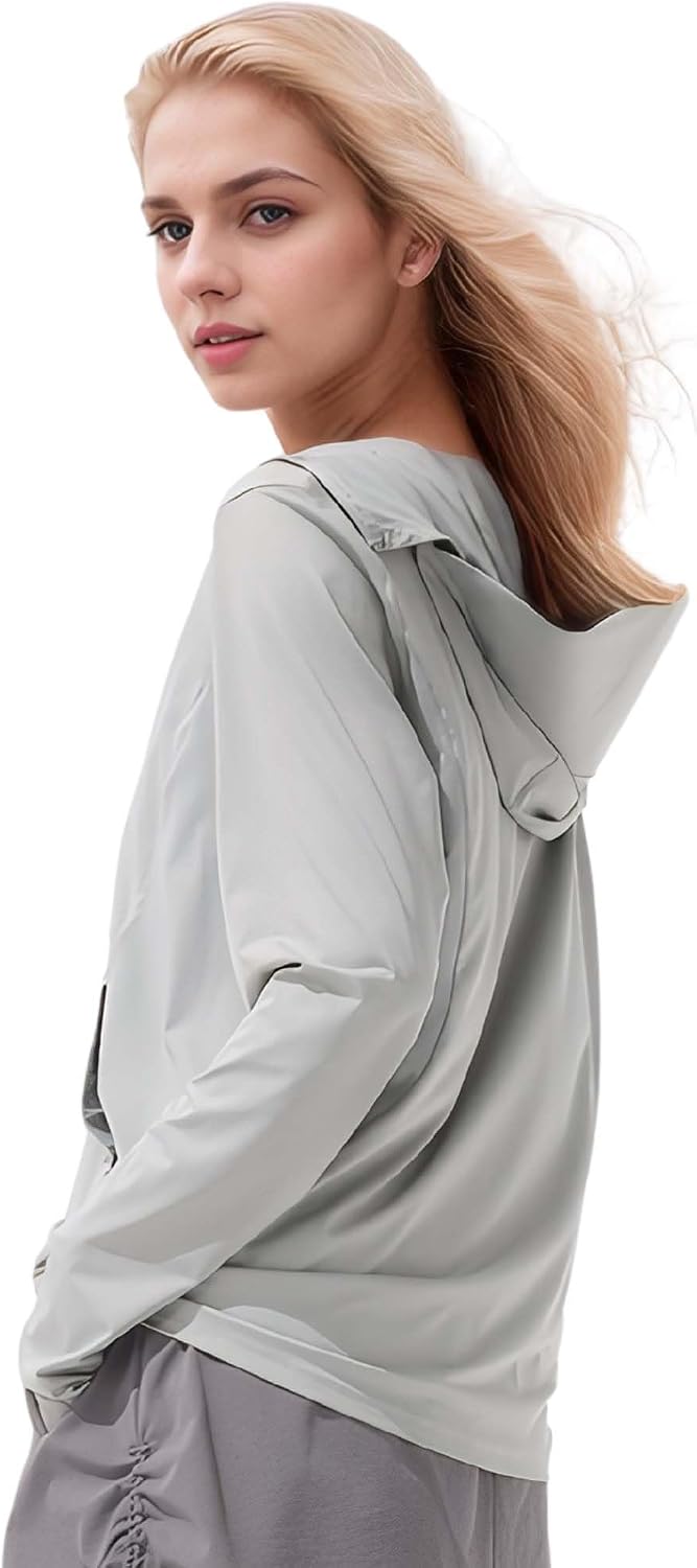 BENEUNDER Cooling Women's UPF 50+ Sun Protection Lightweight Hoodie Jacket Long Sleeve Active Sun Shirts for Outdoor Workout