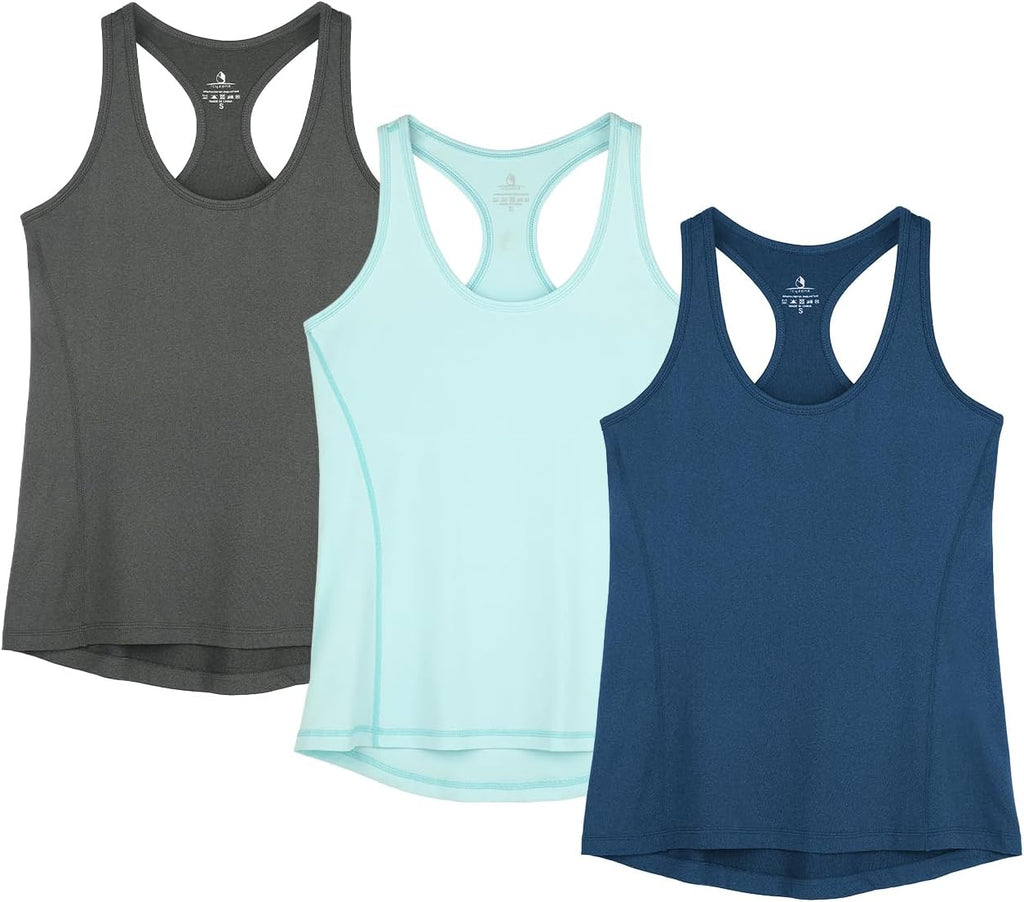 icyzone 3 Pack Women's Racerback Workout Tank Tops
