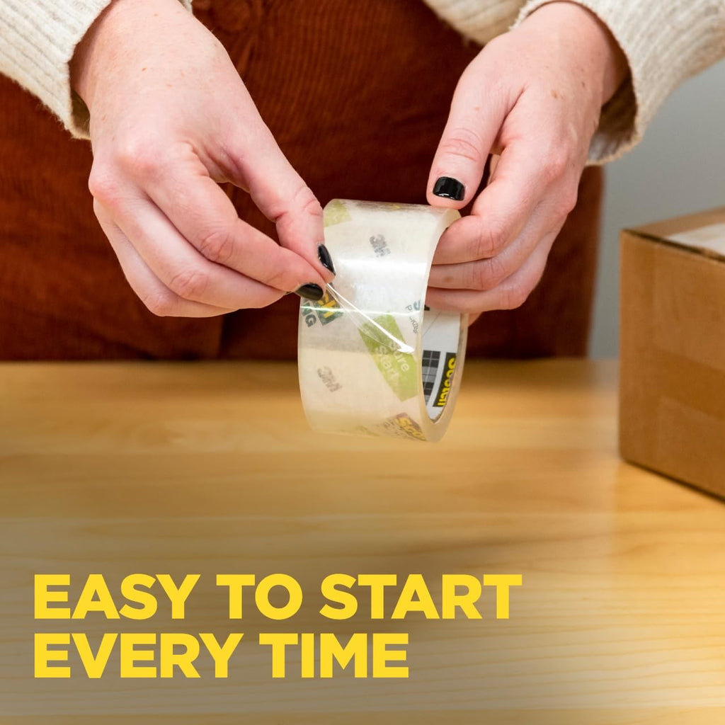 Scotch Sure Start Packing Tape, Clear, 1.88 in. x 22.2 yd.