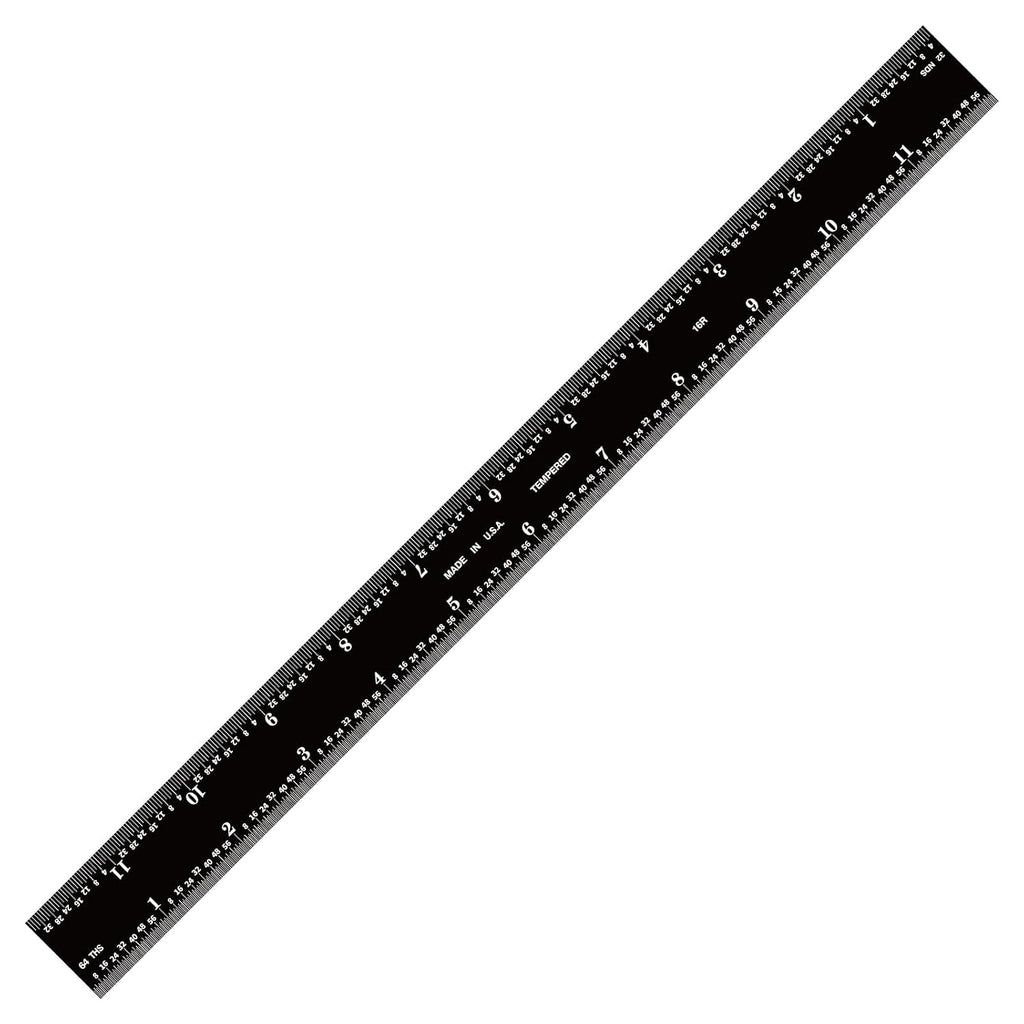 PEC Tools 24" Flexible Metal Ruler, Stainless Steel with Black Chrome Finish, High Contrast,16R Graduation (1/32", 1/64", 1/50", 1/100"), Easy to Read Machinst Rule for Professionals, Made in USA