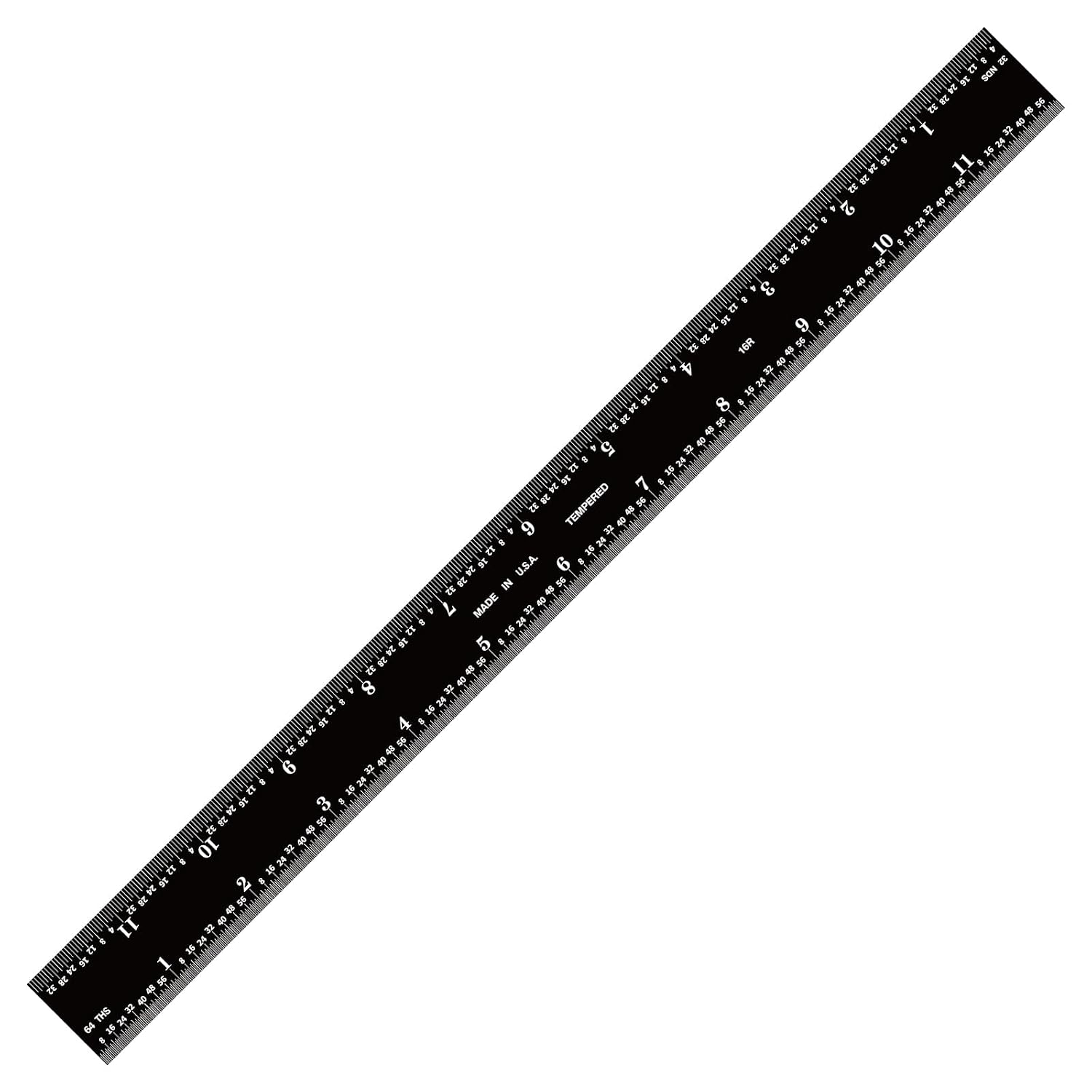 PEC Tools 24" Flexible Metal Ruler, Stainless Steel with Black Chrome Finish, High Contrast,16R Graduation (1/32", 1/64", 1/50", 1/100"), Easy to Read Machinst Rule for Professionals, Made in USA